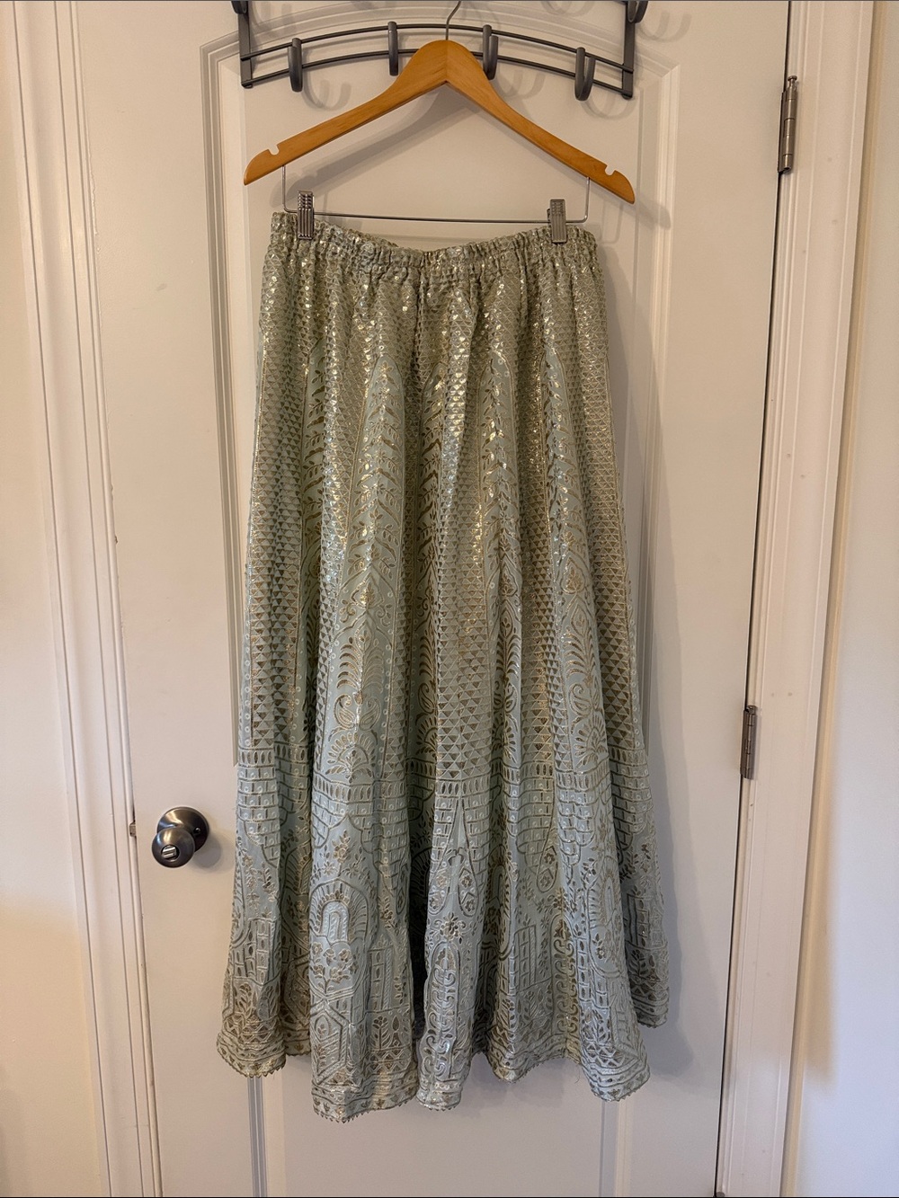 Women’s Sage Green Embroidered Maxi Skirt